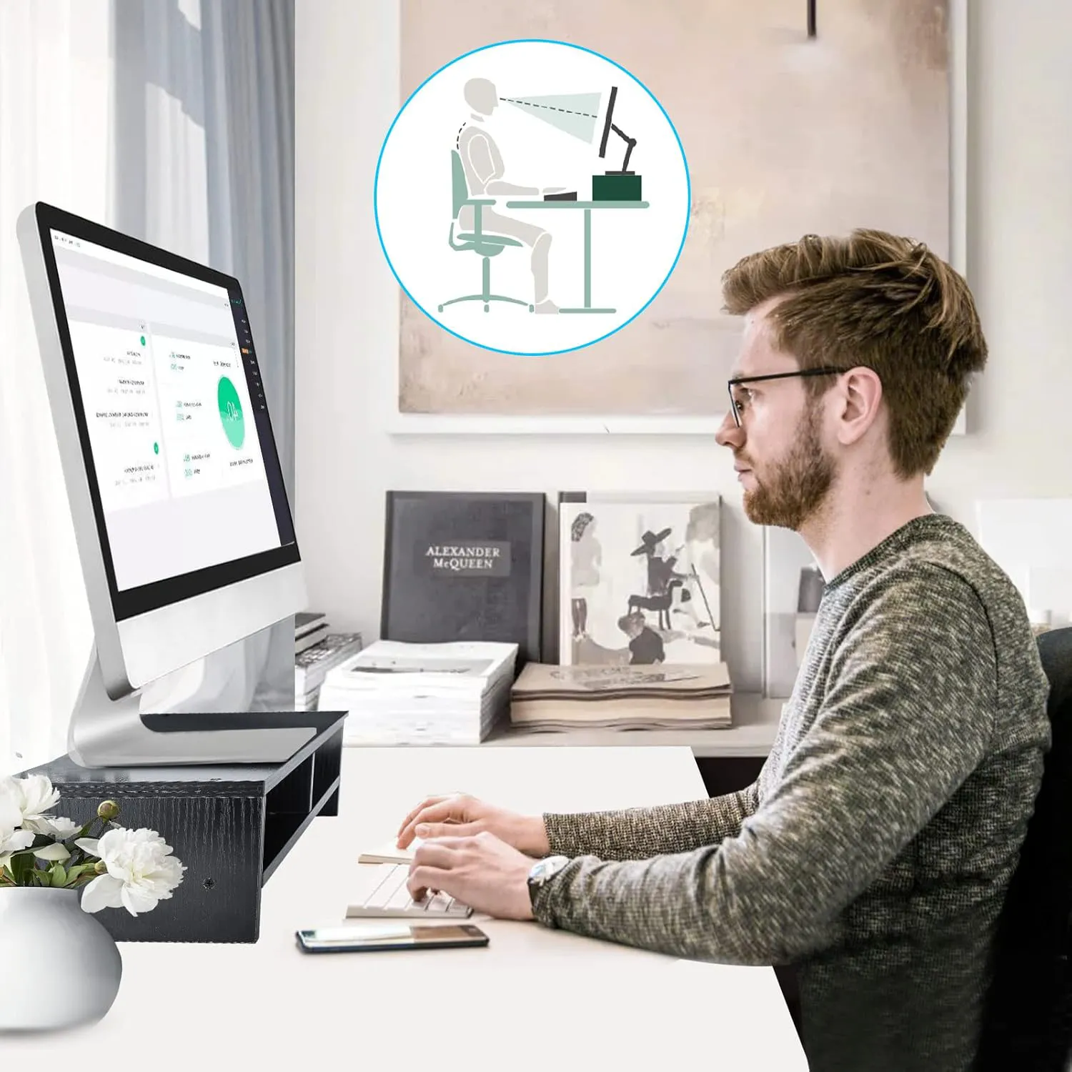 Wooden Monitor Stand03 Wooden Monitor Stand human position